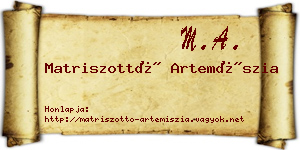 Matriszottó Artemíszia névjegykártya